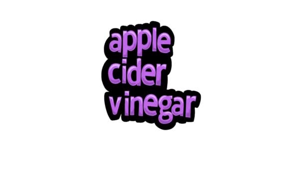 ホワイトスクリーンアニメーションビデオ書き込み Apple Cider Vinegar — ストック動画