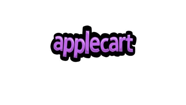 Vídeo Animación Pantalla Blanca Escrito Applecart — Vídeos de Stock