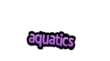 AQUATICS yazılı beyaz ekran animasyon videosu