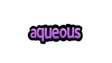 AQUEOUS yazılı beyaz ekran animasyon videosu
