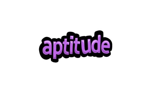 Witte Scherm Animatie Video Geschreven Aptitude — Stockvideo