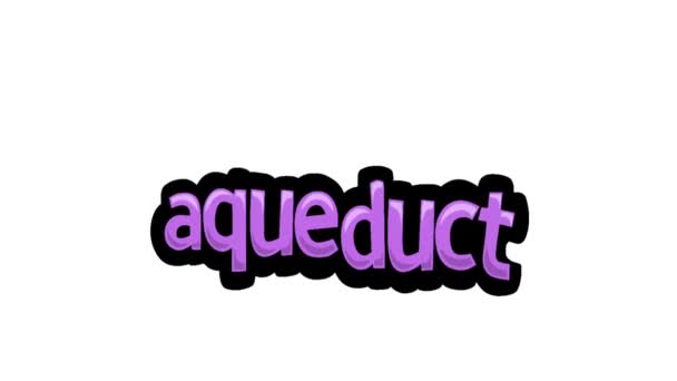 Vit Skärm Animation Video Skriven Aqueduct — Stockvideo