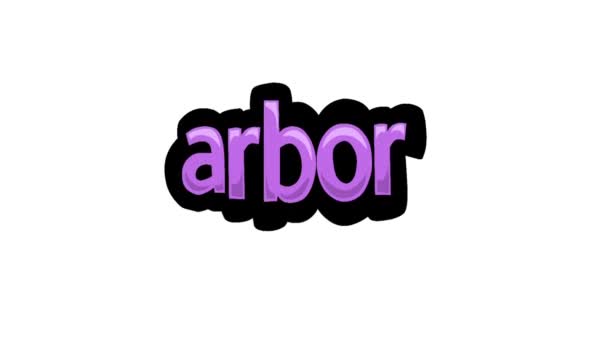White Screen Animation Video Geschrieben Arbor — Stockvideo