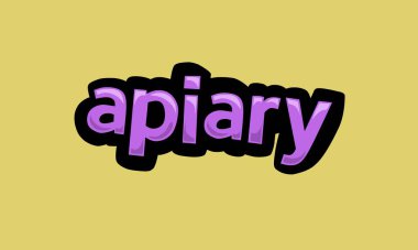 Sarı zemin üzerinde APIARY yazma vektör tasarımı çok basit ve çok havalı