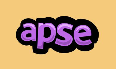 Sarı zemin üzerinde APSE yazma vektör tasarımı çok basit ve çok havalı