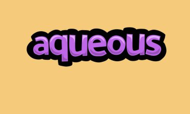 Sarı zemin üzerinde AQUEOUS yazma vektör tasarımı çok basit ve çok havalı