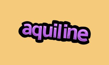 Sarı zemin üzerinde AQUILINE yazma vektör tasarımı çok basit ve çok havalı