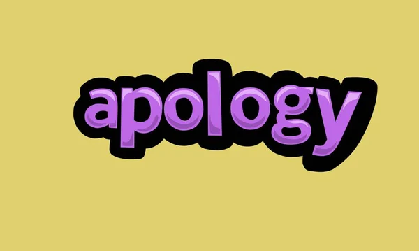 Apology Writing Vector Design Yellow Background Very Simple Very Cool — Stock Vector