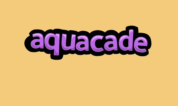 Aquacade Schrijven Vector Ontwerp Een Gele Achtergrond Zeer Eenvoudig Zeer — Stockvector