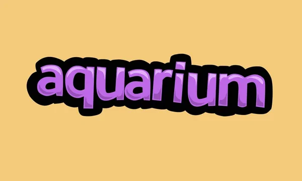 Aquarium Schrijven Vector Ontwerp Een Gele Achtergrond Zeer Eenvoudig Zeer — Stockvector