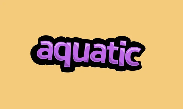 Aquatic Írás Vektor Design Sárga Alapon Nagyon Egyszerű Nagyon Hűvös — Stock Vector