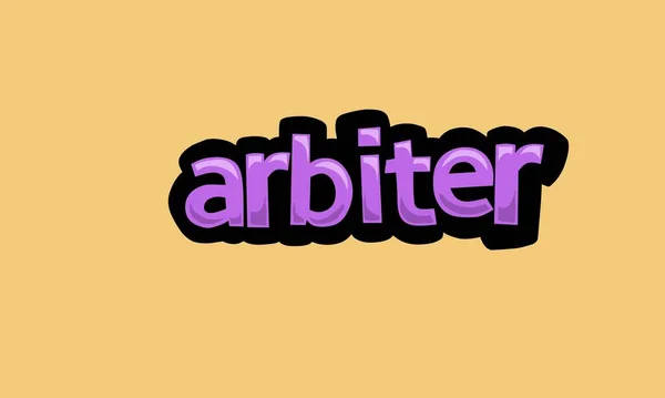 Arbiter Diseño Vectorial Escritura Sobre Fondo Amarillo Muy Simple Muy — Vector de stock