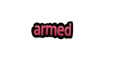 ARMED yazılan beyaz ekran animasyon videosu