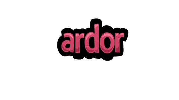ホワイトスクリーンアニメーションビデオ書き込み Ardor — ストック動画