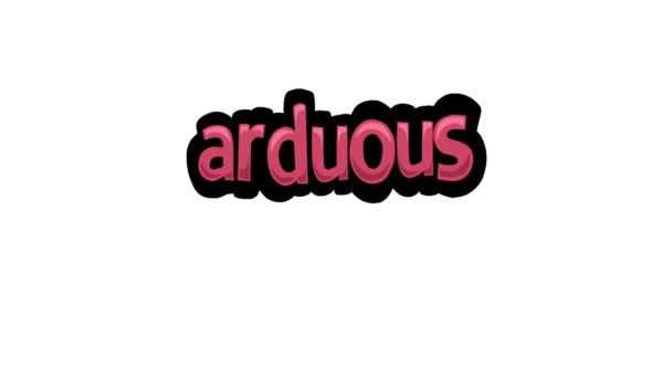 Vit Skärm Animation Video Skriven Arduous — Stockvideo