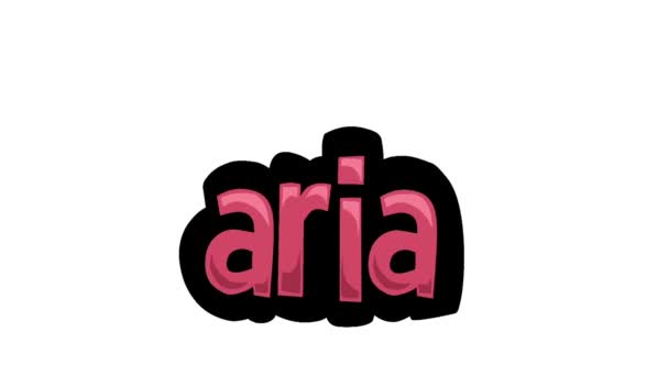 White Screen Animation Video Geschrieben Aria — Stockvideo