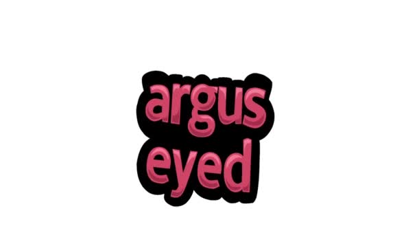 Argus Eyed Yazılı Beyaz Ekran Animasyon Videosu — Stok video