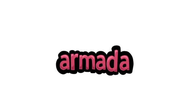 Vit Skärm Animation Video Skriven Armada — Stockvideo