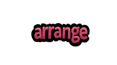 ARANGE yazılan beyaz ekran animasyon videosu