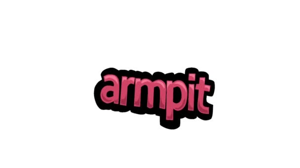 Tela Branca Animação Vídeo Escrito Armpit — Vídeo de Stock