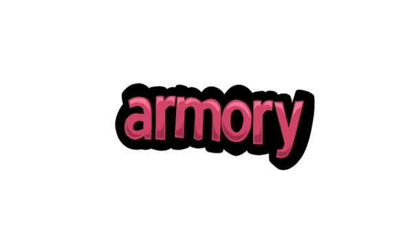 Vídeo Animación Pantalla Blanca Escrito Armory — Vídeo de stock