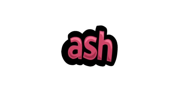 Άσπρη Οθόνη Βίντεο Κινουμένων Σχεδίων Γραμμένο Ash — Αρχείο Βίντεο