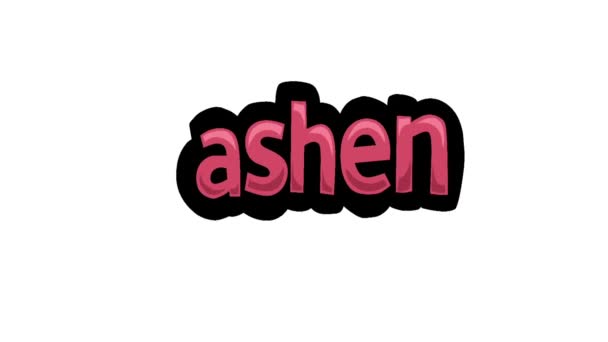 Wit Scherm Animatie Video Geschreven Ashen — Stockvideo