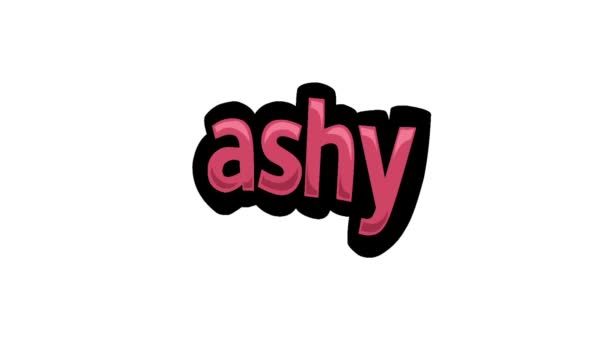 Biały Ekran Animacji Wideo Napisane Ashy — Wideo stockowe