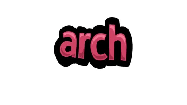 Tela Branca Animação Vídeo Escrito Arch — Vídeo de Stock