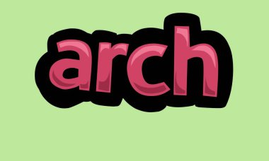 Yeşil zemin üzerinde ARCH yazma vektör tasarımı çok basit ve çok havalı