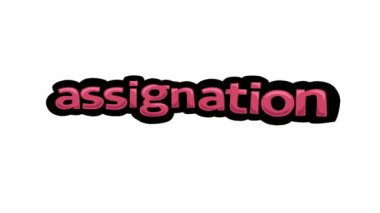 ASSIGNATION yazılan beyaz ekran animasyon videosu