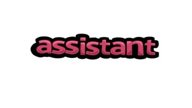 ASSISTANT yazılan beyaz ekran animasyon videosu