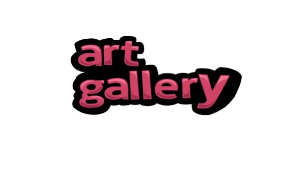 Tela Branca Animação Vídeo Escrito Art Galery — Vídeo de Stock