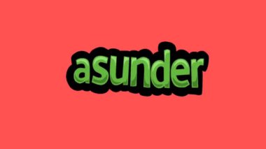 ASUNDER yazan kırmızı ekran animasyon videosu