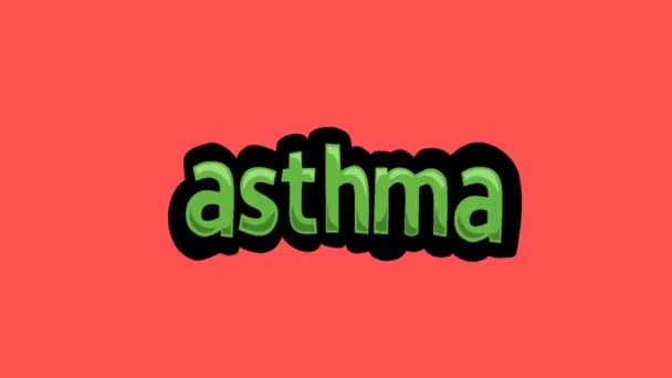 Red Screen Animation Video Written Asthma — Stock Video