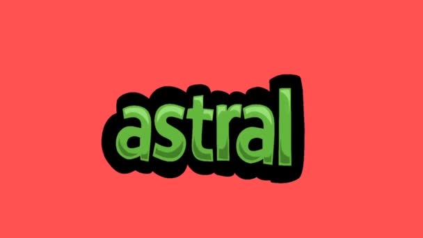 Red Screen Animation Video Written Astral — Stock Video