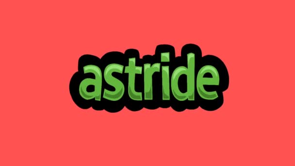 Rode Scherm Animatie Video Geschreven Astride — Stockvideo
