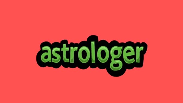Vídeo Animación Pantalla Roja Escrito Astrologer — Vídeos de Stock