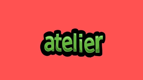 Röd Skärm Animation Video Skriven Atelier — Stockvideo