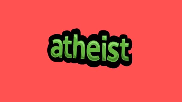 Czerwony Ekran Animacji Wideo Napisane Atheist — Wideo stockowe