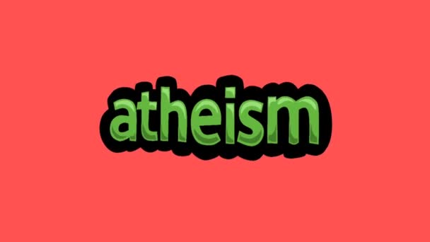 Rode Scherm Animatie Video Geschreven Atheism — Stockvideo