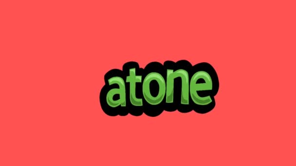 Red Screen Animation Video Written Atone — Stock Video