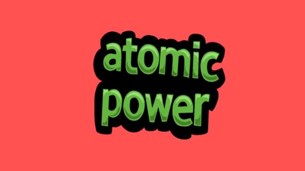 Czerwony Ekran Animacji Wideo Napisane Atomic Power — Wideo stockowe