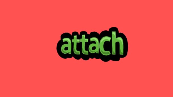 Röd Skärm Animation Video Skriven Attach — Stockvideo