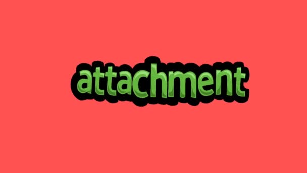 Röd Skärm Animation Video Skriven Attachment — Stockvideo