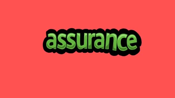 Rode Scherm Animatie Video Geschreven Assurance — Stockvideo