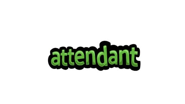 White Screen Animation Video Written Attendant — Video Stock