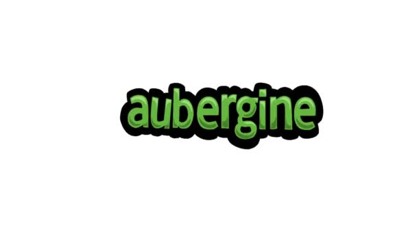 White Screen Animation Video Written Aubergine — Vídeos de Stock