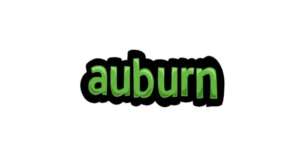 Λευκή Οθόνη Βίντεο Κινουμένων Σχεδίων Που Γράφτηκε Auburn — Αρχείο Βίντεο