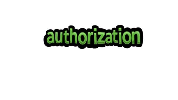 White Screen Animation Video Written Authorization — Vídeo de stock